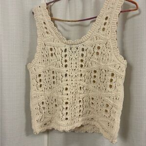 NWT Zara Cream Crochet Knit Tank Tops